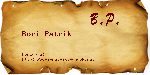 Bori Patrik névjegykártya