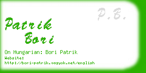 patrik bori business card